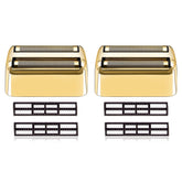 Shaver Replacement Foil and Cutters compatible with BaByliss Barberology Double FXFS2G Metal shaver foil replacement (2PC Gold)